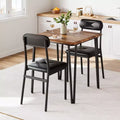 Kitchen Table Set 3 Piece Wooden Dining Table Set for 2 Person Square Table and Chair Small Farmhouse Table Set for Kitchen Restaurant