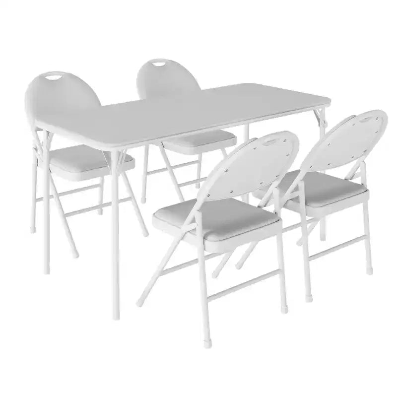 Ensemble de salle à manger pliable de 5 pièces avec plateau rembourré pour recevoir, les soirées jeux ou les fêtes de fin d'année