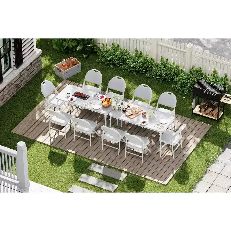 Ensemble de salle à manger pliable de 5 pièces avec plateau rembourré pour recevoir, les soirées jeux ou les fêtes de fin d'année