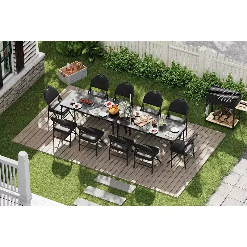 Ensemble de salle à manger pliable de 5 pièces avec plateau rembourré pour recevoir, les soirées jeux ou les fêtes de fin d'année