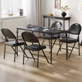 Folding Table & Chair Dining Set of 5 with Padded Tabletop for Hosting, Game Night, or Holiday Celebrations
