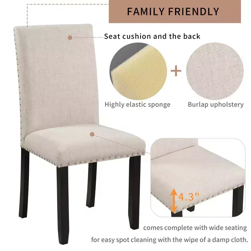 GDFStudio Fanny Ensemble de salle à manger 5 pièces en faux marbre avec table et chaises rembourrées