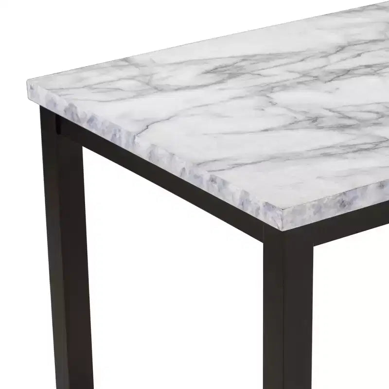 GDFStudio Fanny Ensemble de salle à manger 5 pièces en faux marbre avec table et chaises rembourrées