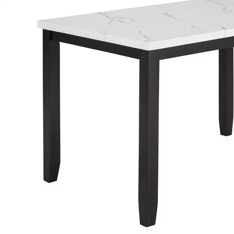 GDFStudio Fanny Ensemble de salle à manger 5 pièces en faux marbre avec table et chaises rembourrées