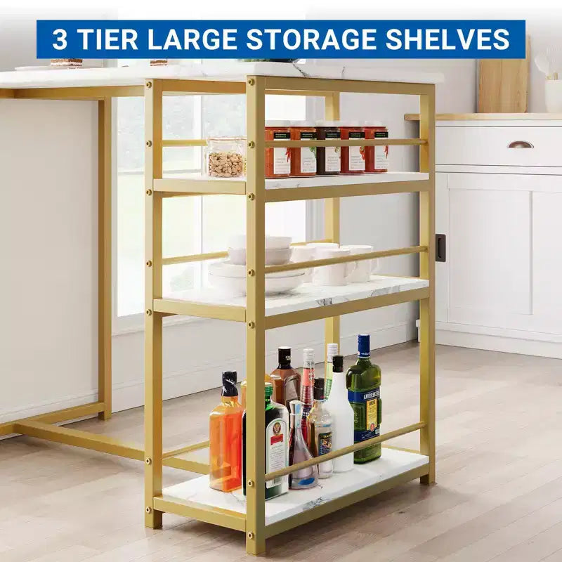 Ensemble de table à manger pour 2, table de cuisine hauteur comptoir avec 2 tabourets de bar rembourrés, ensemble table et chaises de salle à manger avec étagères de rangement, pour petits espaces