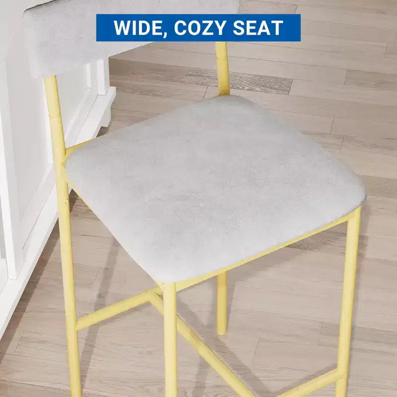 Ensemble de table à manger pour 2, table de cuisine hauteur comptoir avec 2 tabourets de bar rembourrés, ensemble table et chaises de salle à manger avec étagères de rangement, pour petits espaces