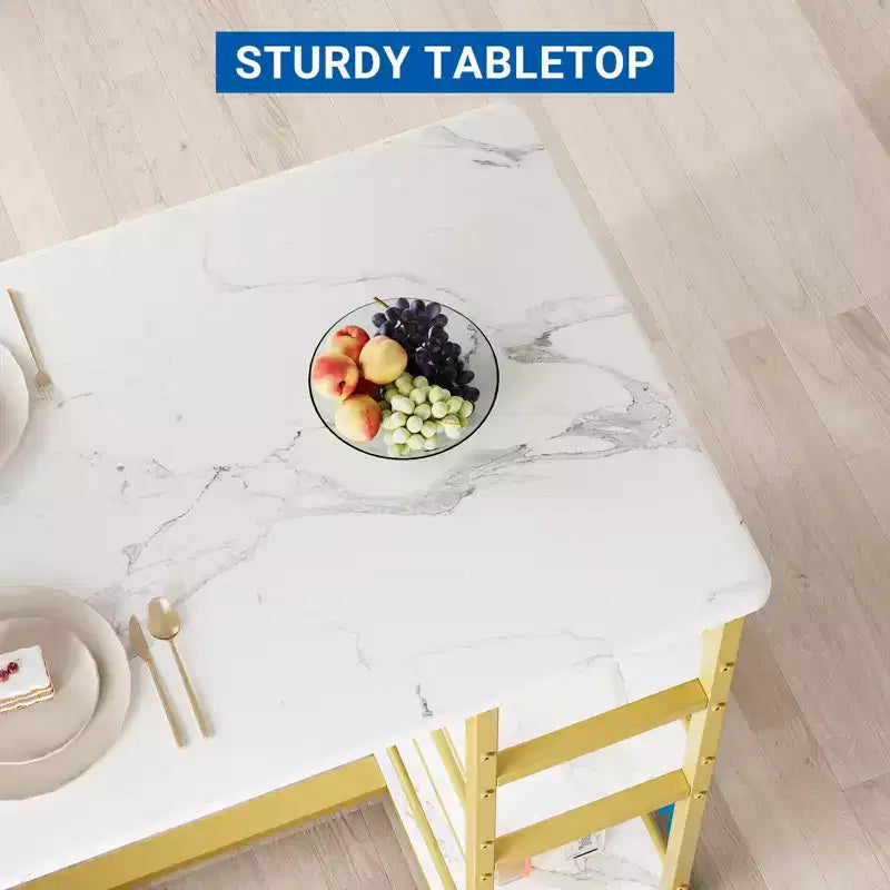 Ensemble de table à manger pour 2, table de cuisine hauteur comptoir avec 2 tabourets de bar rembourrés, ensemble table et chaises de salle à manger avec étagères de rangement, pour petits espaces