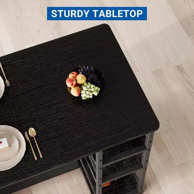 Ensemble de table à manger pour 2, table de cuisine hauteur comptoir avec 2 tabourets de bar rembourrés, ensemble table et chaises de salle à manger avec étagères de rangement, pour petits espaces