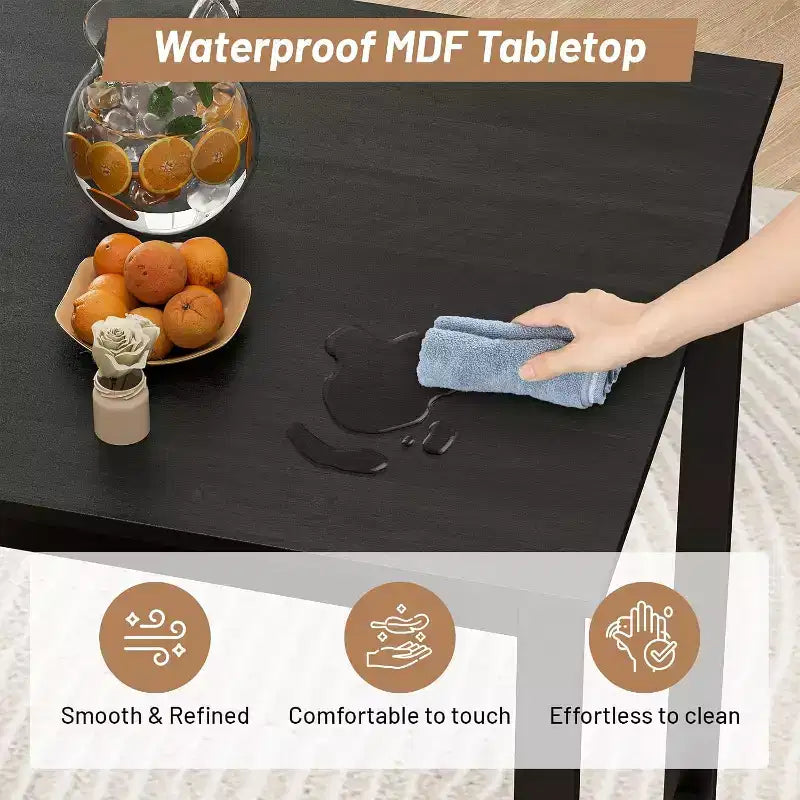 Ensemble de salle à manger 5 pièces Zevemomo pour 4 personnes, table à hauteur de comptoir avec 4 tabourets en polyuréthane, ensemble table de bar gain de place pour petite cuisine, noir
