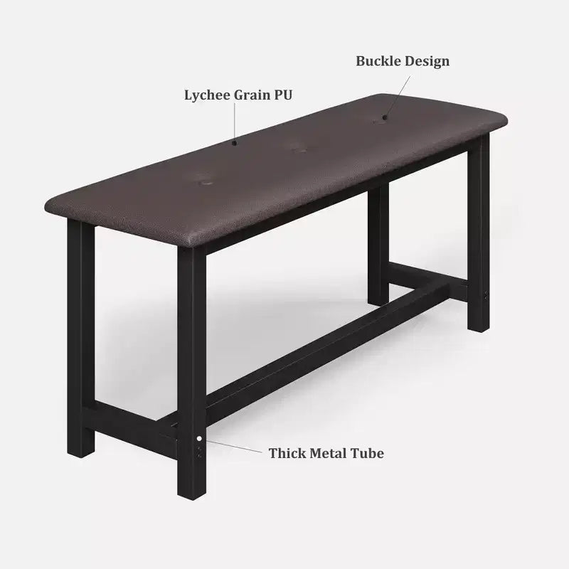 Ensemble de salle à manger pour 4 personnes, Table de salle à manger avec tiroirs de rangement et casier à vin, Ensemble de table de cuisine avec bancs rembourrés pour salle à manger