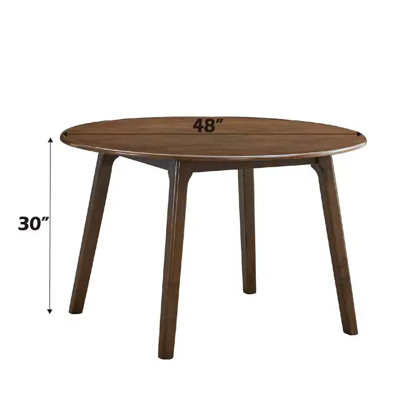 Ensemble de salle à manger rond 5 pièces GDFStudio Ashlyn en tissu et bois d'hévéa