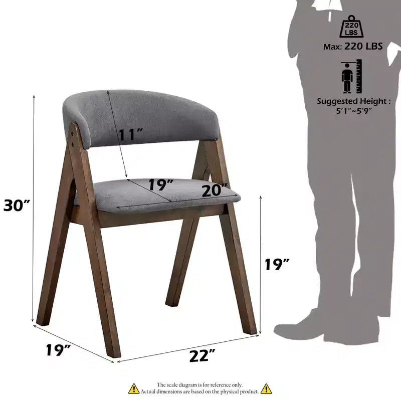 Ensemble de salle à manger rond 5 pièces GDFStudio Ashlyn en tissu et bois d'hévéa