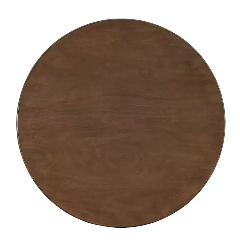 Ensemble de salle à manger rond 5 pièces GDFStudio Ashlyn en tissu et bois d'hévéa