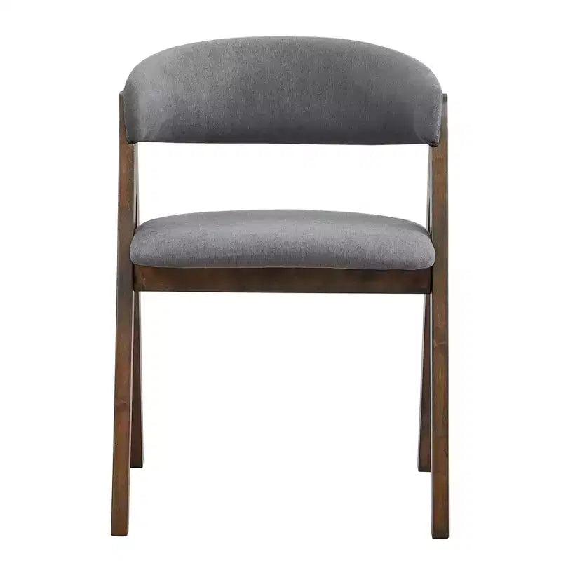 Ensemble de salle à manger rond 5 pièces GDFStudio Ashlyn en tissu et bois d'hévéa