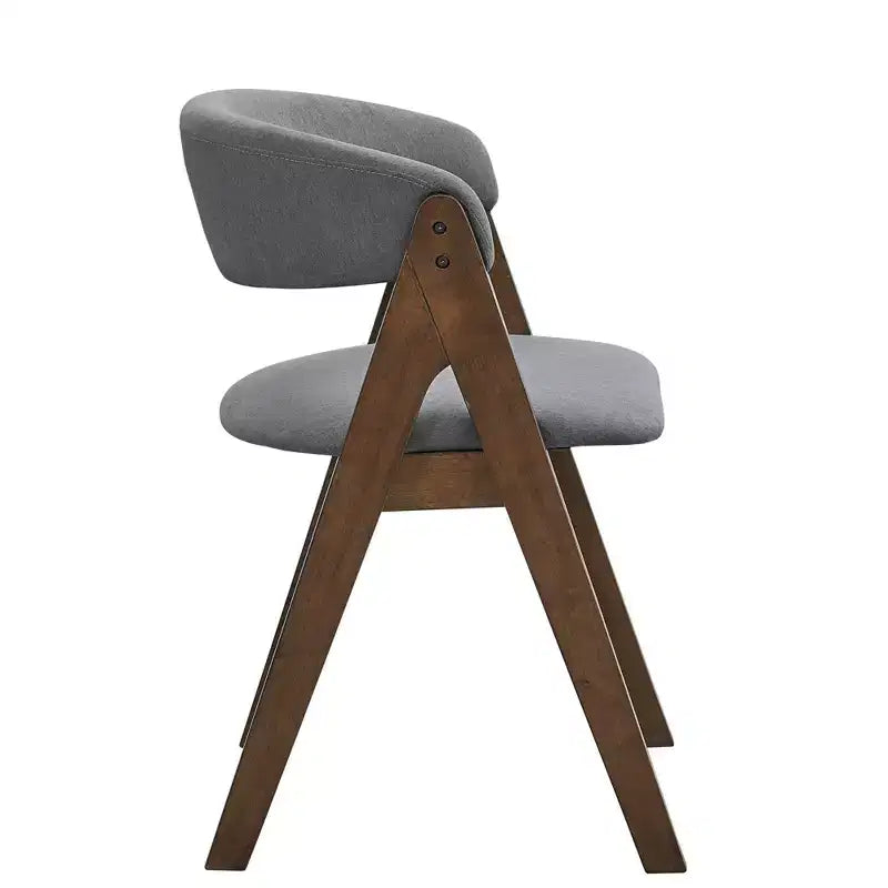 Ensemble de salle à manger rond 5 pièces GDFStudio Ashlyn en tissu et bois d'hévéa