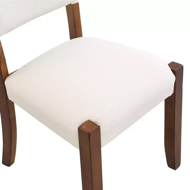Ensemble table à manger 5 pièces pour 4 personnes, table en faux marbre et 4 chaises rembourrées avec pieds en bois d'hévéa massif - ModernLuxe