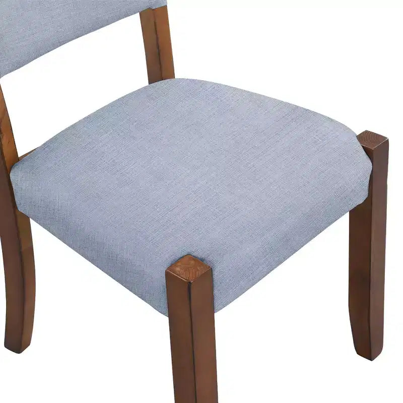 Ensemble table à manger 5 pièces pour 4 personnes, table en faux marbre et 4 chaises rembourrées avec pieds en bois d'hévéa massif - ModernLuxe