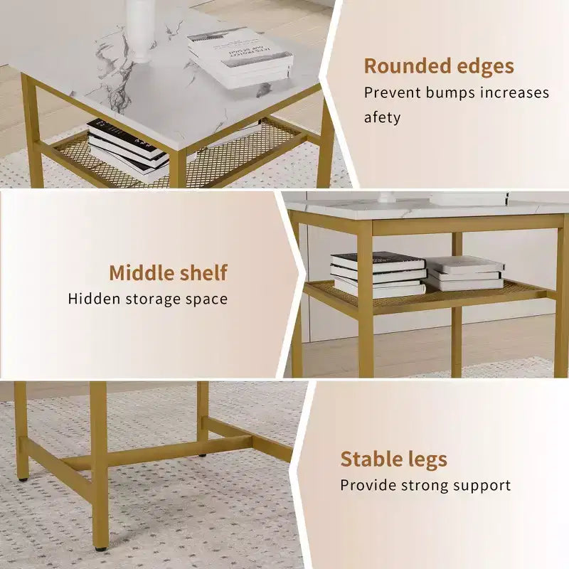 Okak Ensemble table à manger à deux niveaux 3 pièces et chaises à dossier pour salle à manger, restaurant, ensemble de dînette en métal et bois pour coin petit-déjeuner