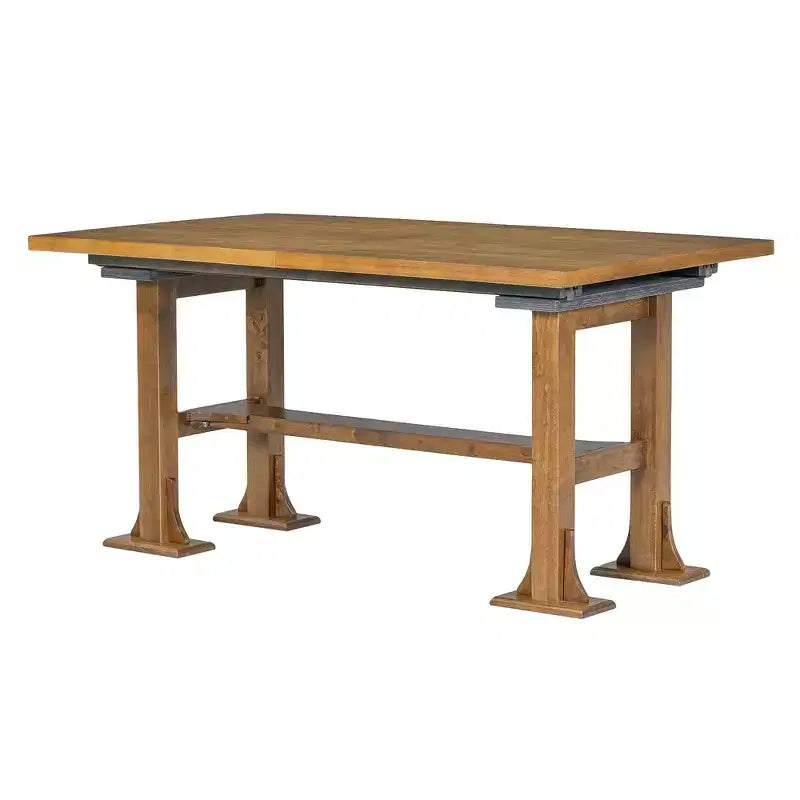Ensemble de 6 pièces de salle à manger extensible de style campagnard Whisen avec rallonge amovible, chaises de salle à manger rembourrées et banc