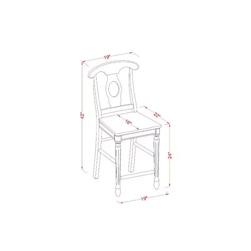 HomeStock Ensemble de salle à manger 3 pièces avec table ronde en bois massif finition cerisier et crème et 2 chaises