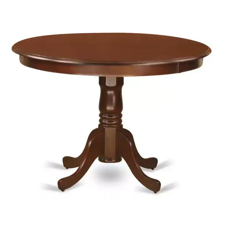 Ensemble de salle à manger rond de 42 pouces - Table et 2 chaises - Chaises Parsons en similicuir - Rouge brique