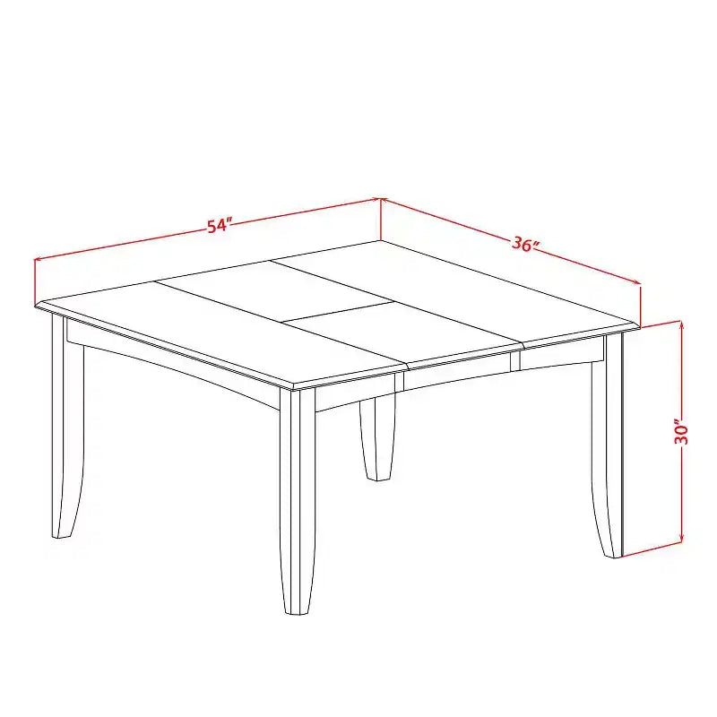 Ensemble de salle à manger 9 pièces, table carrée en bois avec rallonge papillon et 8 chaises, finition noire et cerise, 137 cm