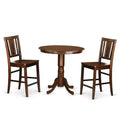 HomeStock 3-Pc Mahogany Finish Solid Wood Top - Dining Room Set - Seats 4