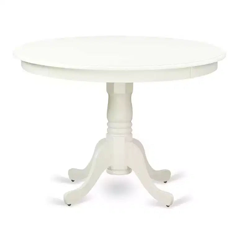 Ensemble de coin-repas 3 pièces - Table de cuisine ronde et 2 chaises Parsons - Finition blanc lin
