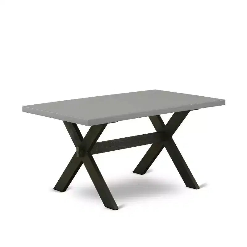 HomeStock Table à manger 6 pièces rectangulaire en bois massif finition chêne naturel avec 1 banc et 4 chaises rembourrées