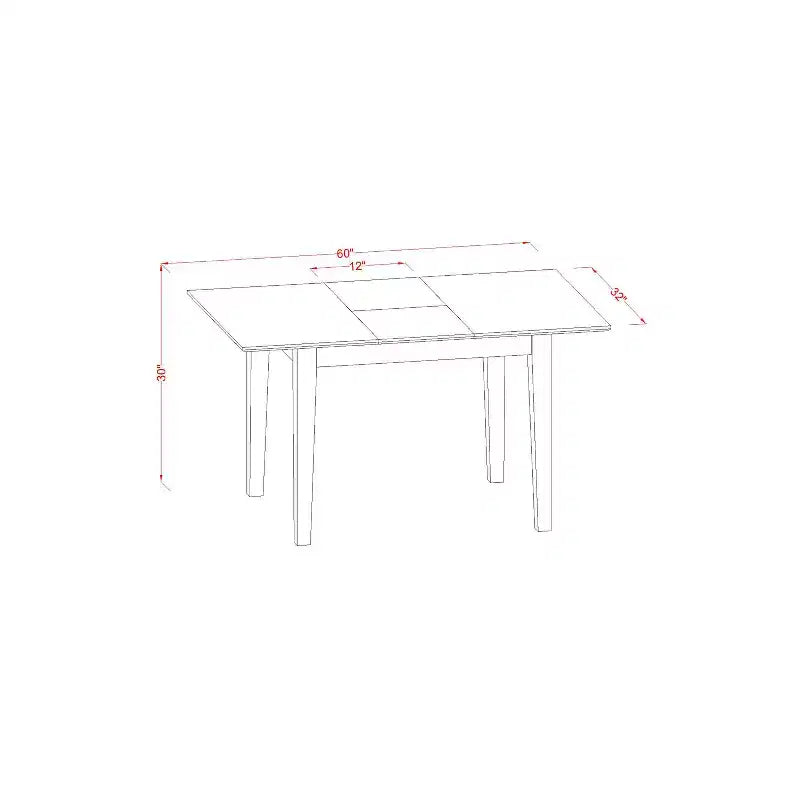 Ensemble de salle à manger rectangulaire - Ensemble table et chaises 5 pièces - Table de cuisine rustique de style ferme