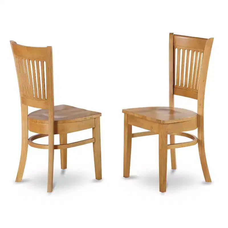 Ensemble de salle à manger 3 pièces HomeStock avec plateau en bois massif finition chêne brun naturel et table à rallonge