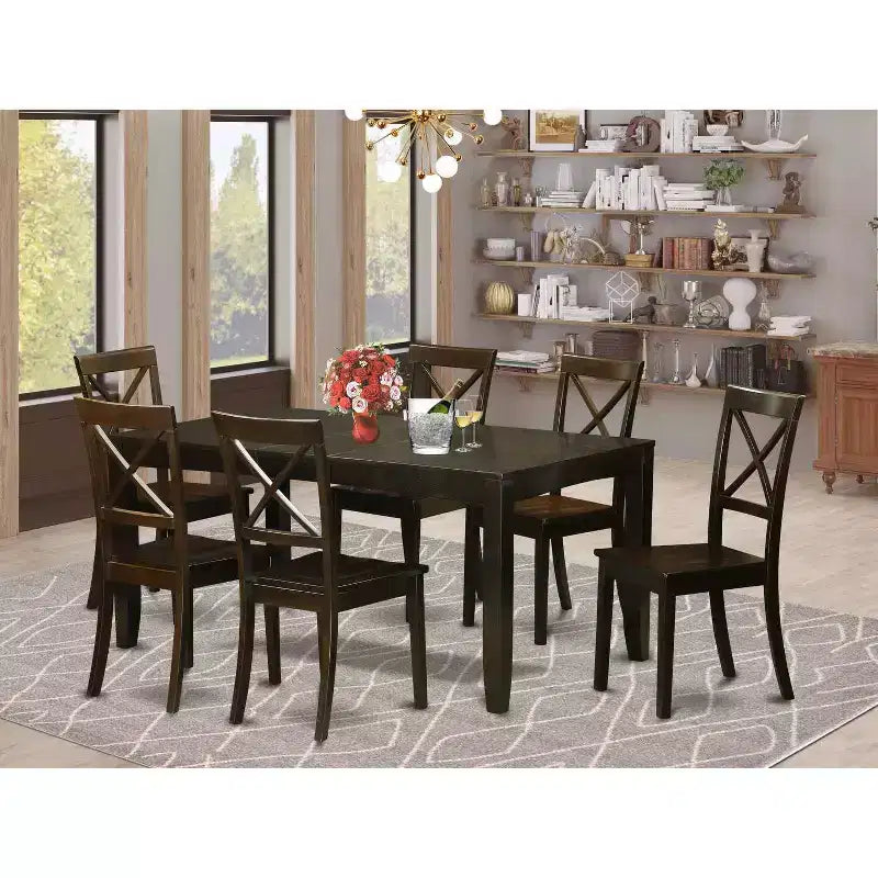 Ensemble de salle à manger 7 pièces - Table rectangulaire extensible et chaises - Meubles de cuisine et salle à manger modernes