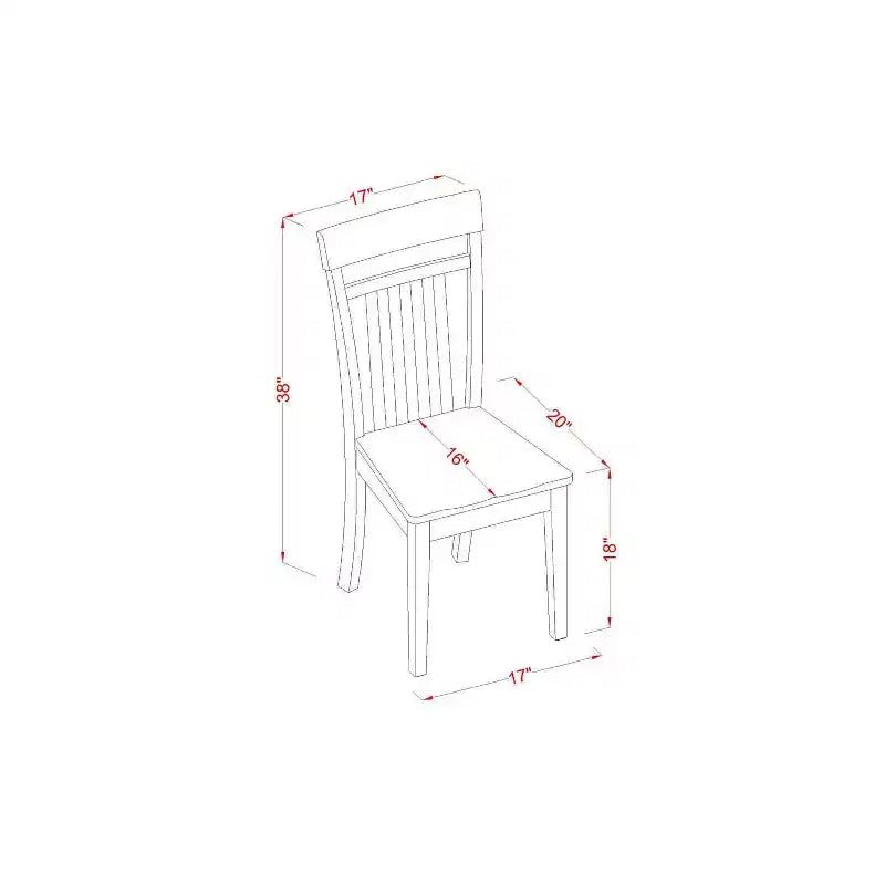 Table à manger HomeStock ronde 5 pièces en bois massif finition acajou avec 4 chaises