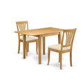 HomeStock 3-Piece Natural Brown Oak Finish Solid Wood Top Dining Table Set