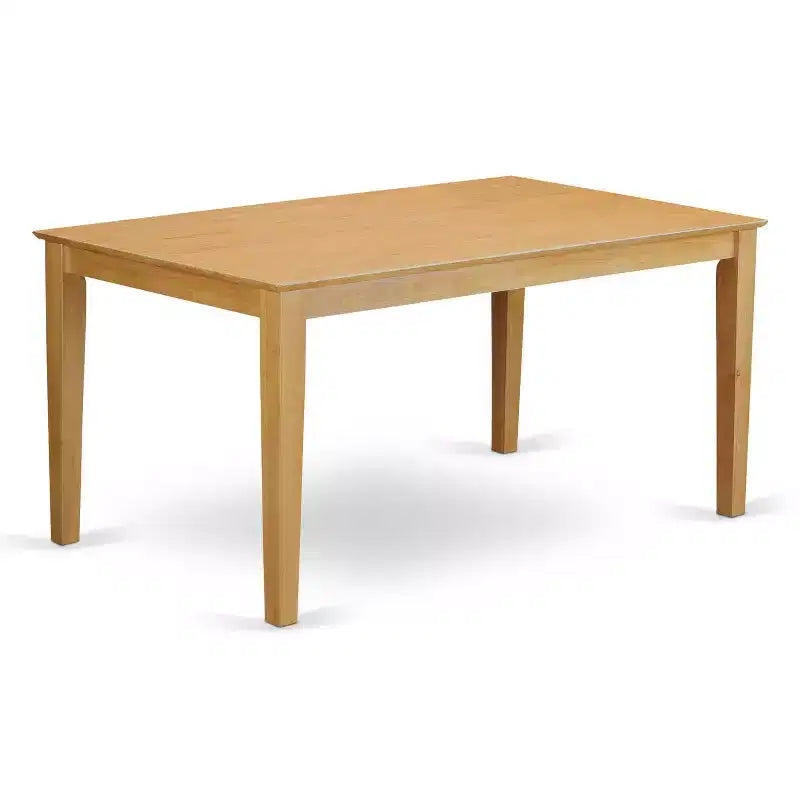 Table à manger HomeStock 7 pièces en bois massif finition chêne naturel avec 6 chaises