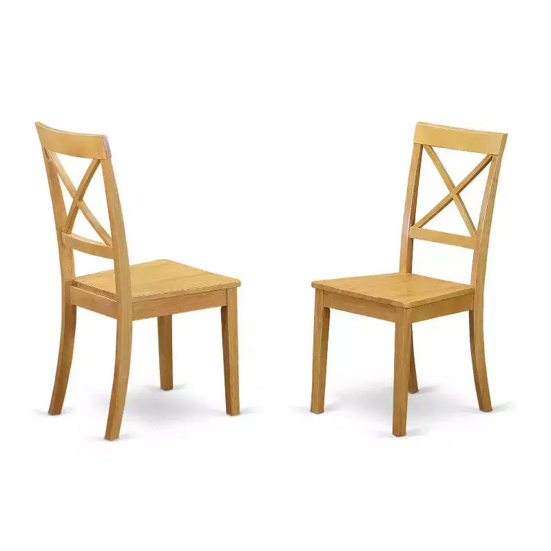 Table à manger HomeStock 7 pièces en bois massif finition chêne naturel avec 6 chaises