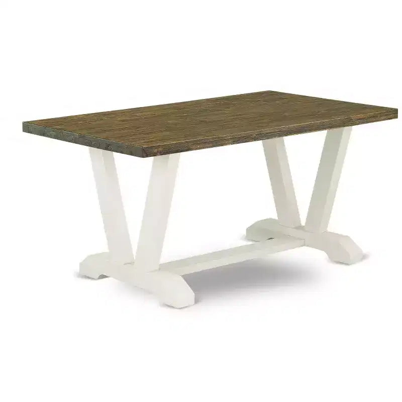 Ensemble de salle à manger 7 pièces avec table en bois massif au fini chêne naturel et 6 chaises