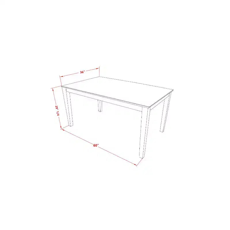 Ensemble de salle à manger 7 pièces - Table de cuisine rectangulaire et 6 chaises en lin - Fini cappuccino
