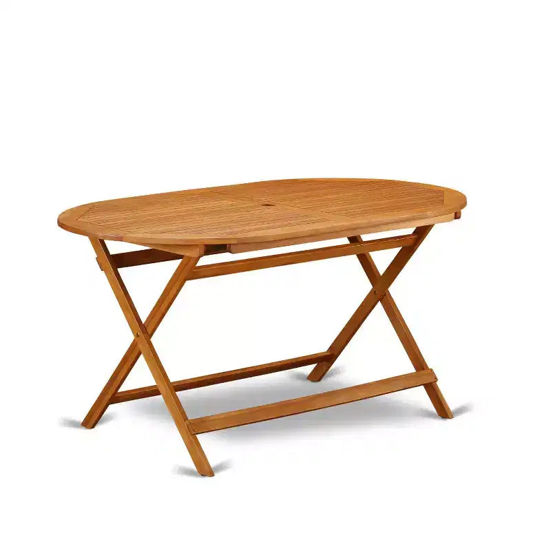 Table à manger HomeStock 7 pièces en bois massif finition chêne naturel avec 6 chaises