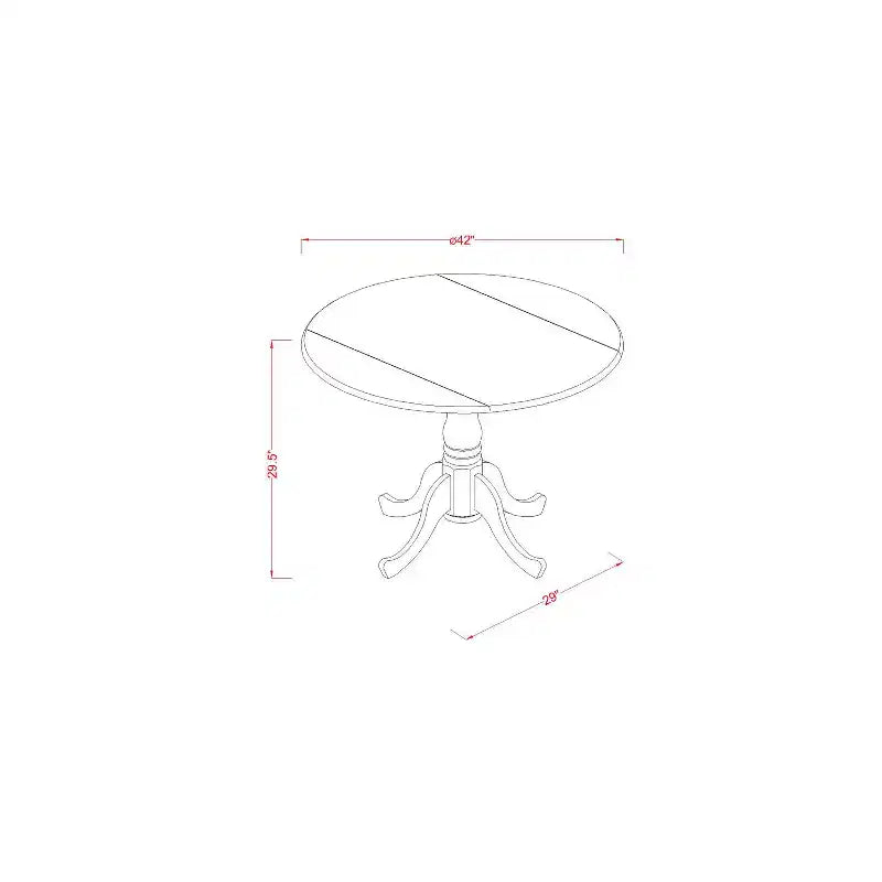 Table de salle à manger HomeStock 3 pièces ronde, plateau en bois massif noir et cerisier avec 2 chaises