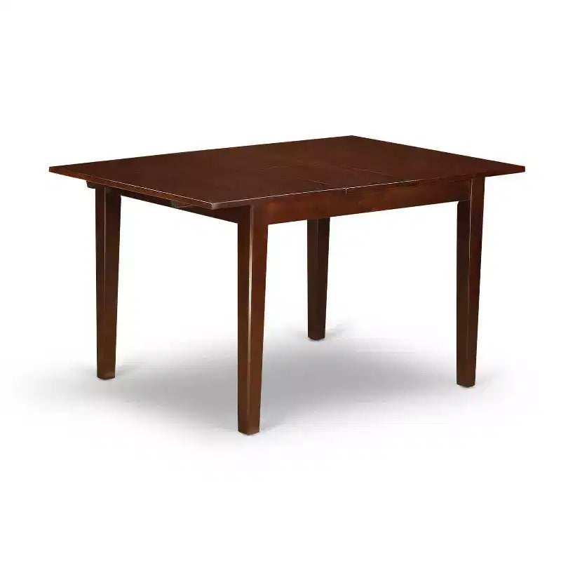 HomeStock Table de salle à manger 6 places rectangulaire en bois massif finition acajou avec 1 banc et 4 chaises