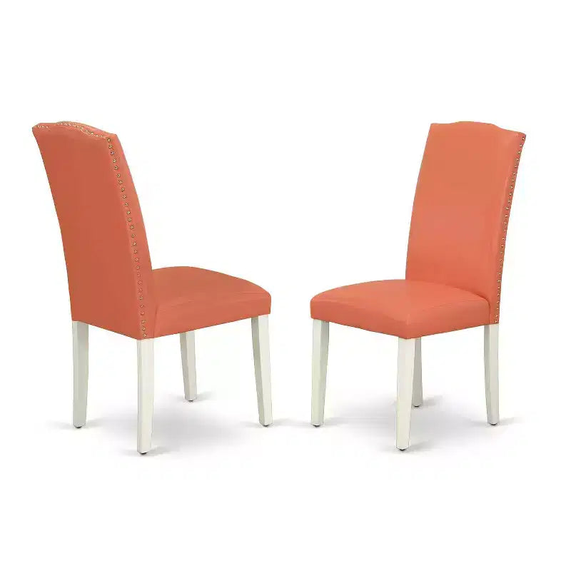 Ensemble de table à manger ronde - Table de 91 cm et 2 chaises - Flamant rose et blanc lin