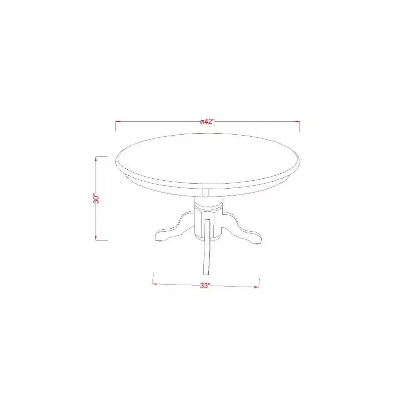 Ensemble de salle à manger moderne 5 pièces, table et chaises - Table de cuisine ronde avec 4 chaises - 42 pouces, blanc lin