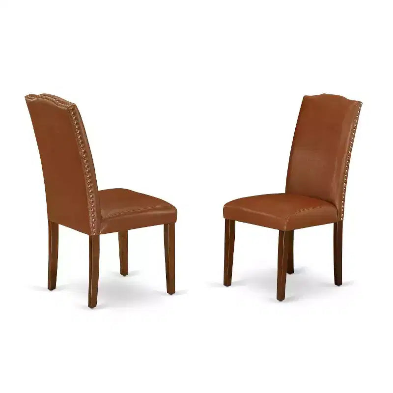 Ensemble table à manger ronde - Table de 36 pouces avec 2 chaises Parsons - Fini blanc lin