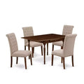 HomeStock 5-Pc Mahogany Finish Solid Wood Top - Dining Room Set with Dropleaf - Seats 4