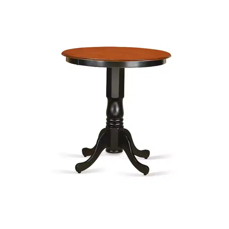 HomeStock 3-Pc Black Finish Solid Wood Top - Dining Room Set - Seats 4