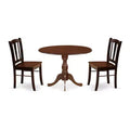 3-Piece Mahogany Finish Solid Wood Top - Dining Room Set - Seats-4
