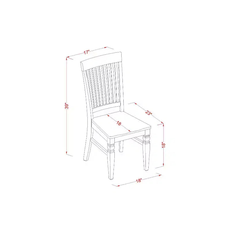 Ensemble de table à manger HomeStock 3 pièces, dessus en bois massif, finition crème et cerisier