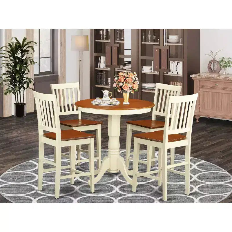 Ensemble de salle à manger hauteur comptoir - Table et 4 chaises - Ensemble de cuisine moderne