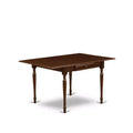 HomeStock 3-Pc Mahogany Finish Solid Wood Top with Dropleaf Dining Table Set for Small Spaces - Seats 2